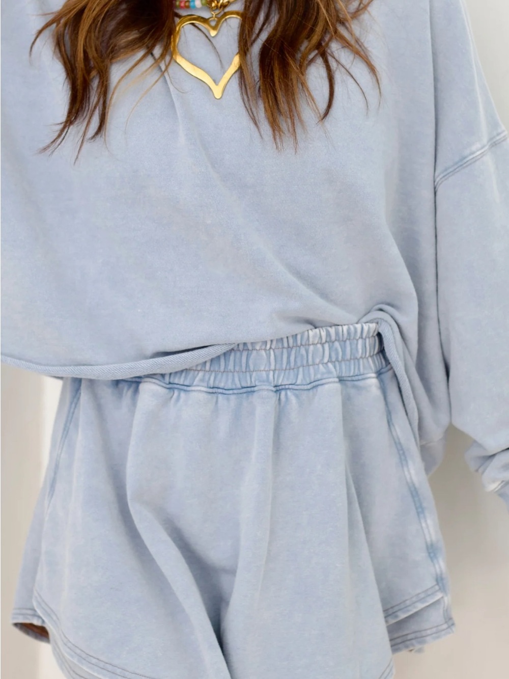 Women’s' Light Blue Active Skort with Elastic Waistband